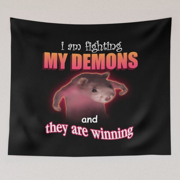 Item preview, I_M Fighting My Demons And They Are Winning Word Art Meme designed and sold by bendrelahino.