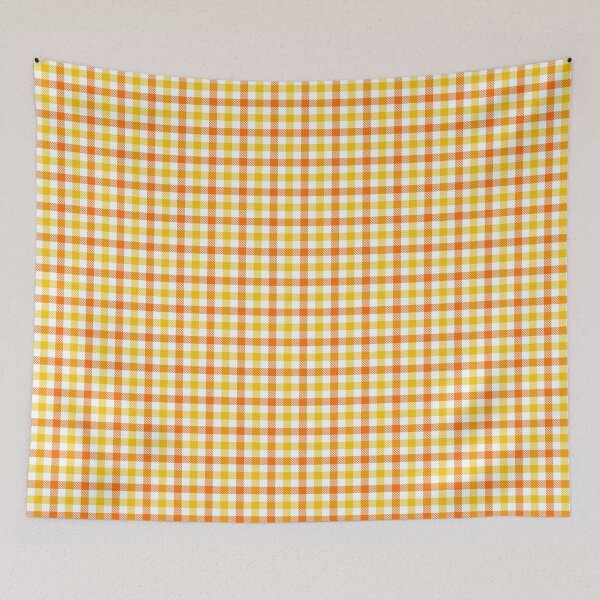 Item preview, Yellow And Orange On White Gingham Check   designed and sold by PatternTitan.