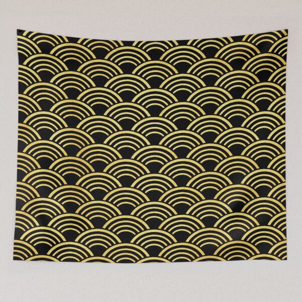 Item preview, Golden Seigaiha Japanese Seamless Pattern designed and sold by Mitofu.