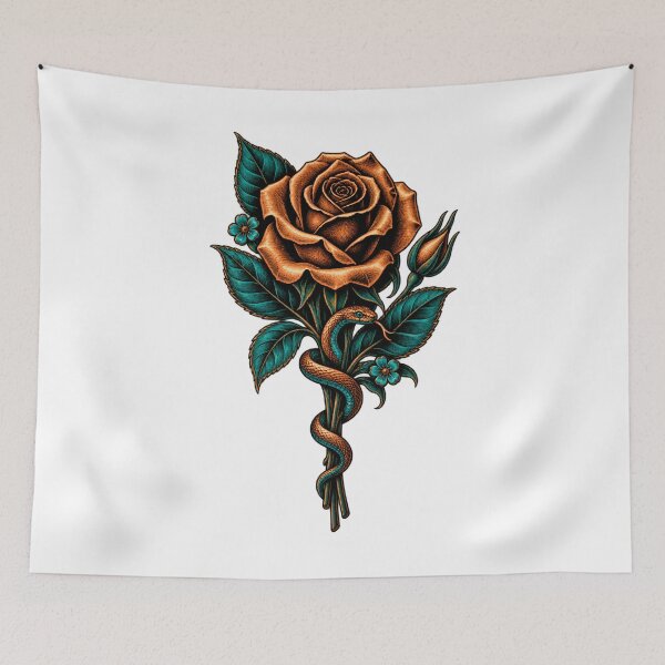 Item preview, Dorian Gray Bronze Rose and Coiling Serpent designed and sold by Fenay Designs.