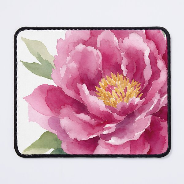 Item preview, Magenta Dark Pink Peony Flower Vintage Floral Watercolor Art HD Store designed and sold by bard-art.