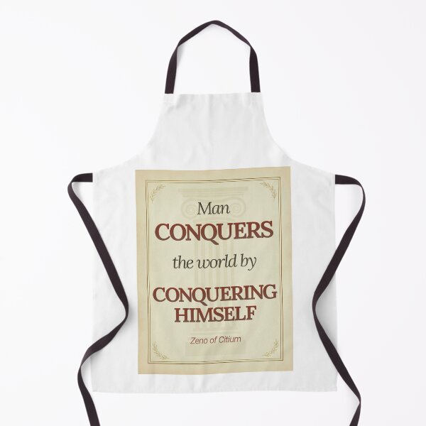 Item preview, Man Conquers the World by Conquering Himself - Zeno of Citium - Elegant Script Stoic Quote - Roman Red Version designed and sold by Stoic Core.