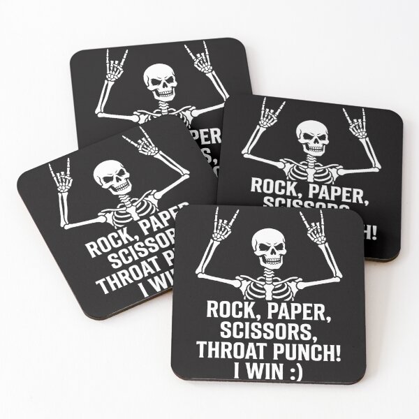 Item preview, Skeleton Rock Paper Scissors Throat Punch I Win designed and sold by w66aboo.
