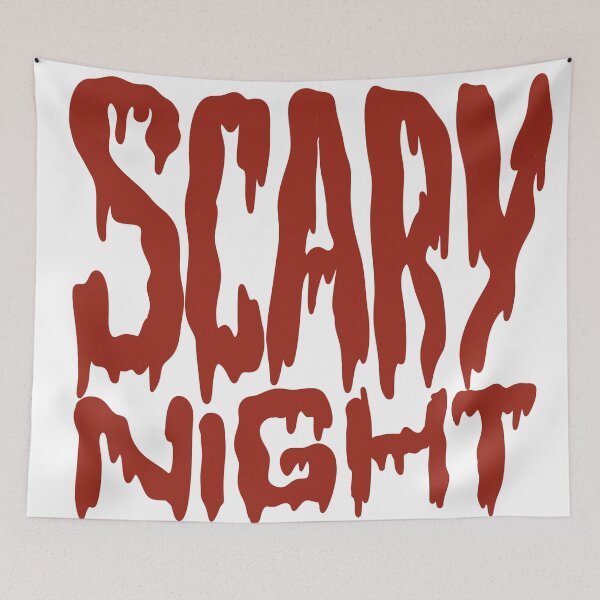 Item preview, Scary Night Bloody Dripping Text — Halloween Horror Typography Quote designed and sold by LYAN-STORE.