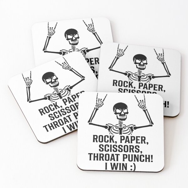 Item preview, Copy of Skeleton Rock Paper Scissors Throat Punch I Win designed and sold by w66aboo.