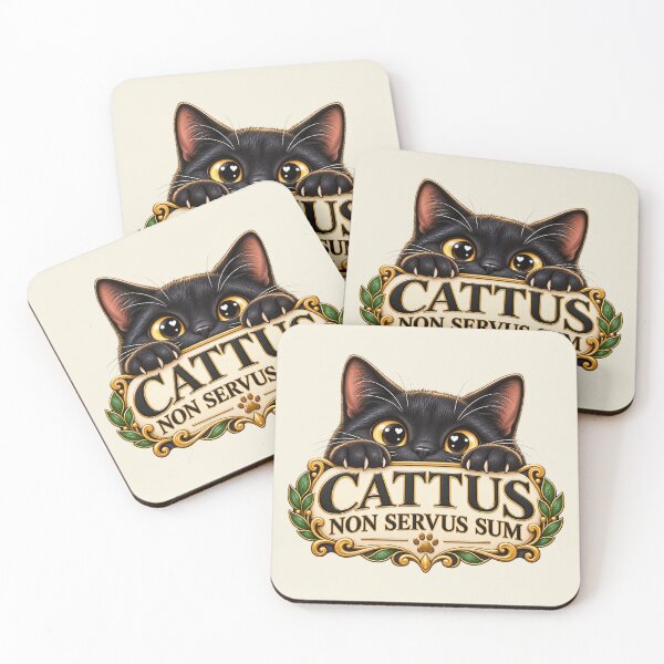 Item preview, Cattus Non Servus Sum – Black Cat Latin Humor designed and sold by MetaModel Editions.