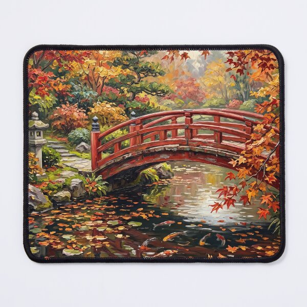 Item preview, Red Bridge Koi Pond designed and sold by kathelenrobera.