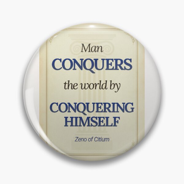 Item preview, Man Conquers the World by Conquering Himself - Zeno of Citium - Elegant Script Stoic Quote - Egyptian Blue Version designed and sold by Stoic Core.