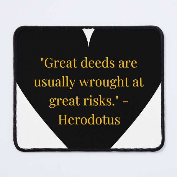 Item preview, Herodotus Quote – Gold Text Black Heart designed and sold by TheIconSmith.