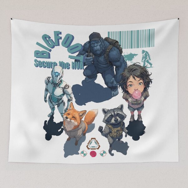 Item preview, BIGFOOT Secure the HVA Tactical Squad Sci-Fi Anime Illustration Design designed and sold by Whimsy Trail Co.