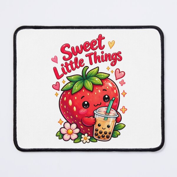 Item preview, Sweet Little Things - Cute Kawaii Strawberry Boba Tea designed and sold by Nunaprettyshop.
