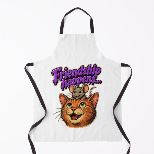 Item preview, Friendship Happens Cute Cat Mouse cartoon designed and sold by Odd Alien Lab.