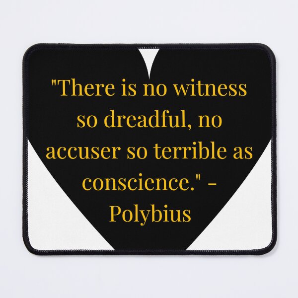 Item preview, Polybius Quote – Gold Text Black Heart designed and sold by TheIconSmith.