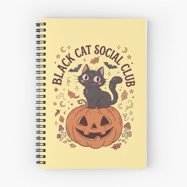 Item preview, Black Cat Social Club | Cute Autumn Pumpkin & Halloween Kitty designed and sold by Catophile.