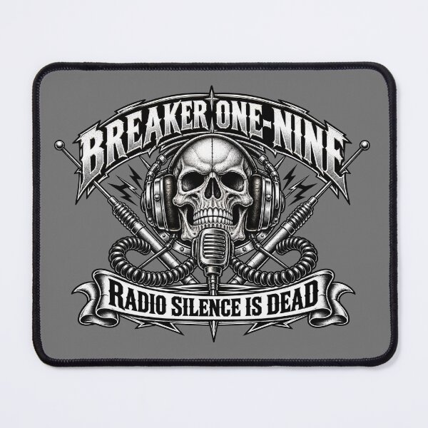 Item preview, Breaker One-Nine | Radio Silence Is Dead | Skull Headphones CB Antenna Art designed and sold by NomadForge.