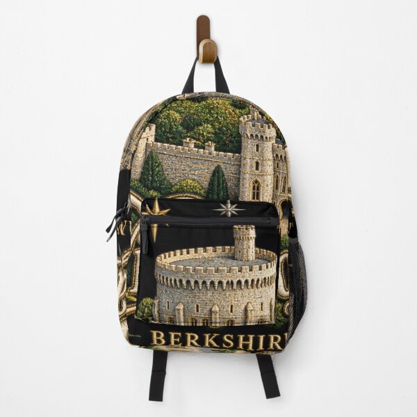 Item preview, Windsor Castle Embroidery Style Art – Golden Stars and Ornate Berkshire England Lettering designed and sold by Emoji Emblems.