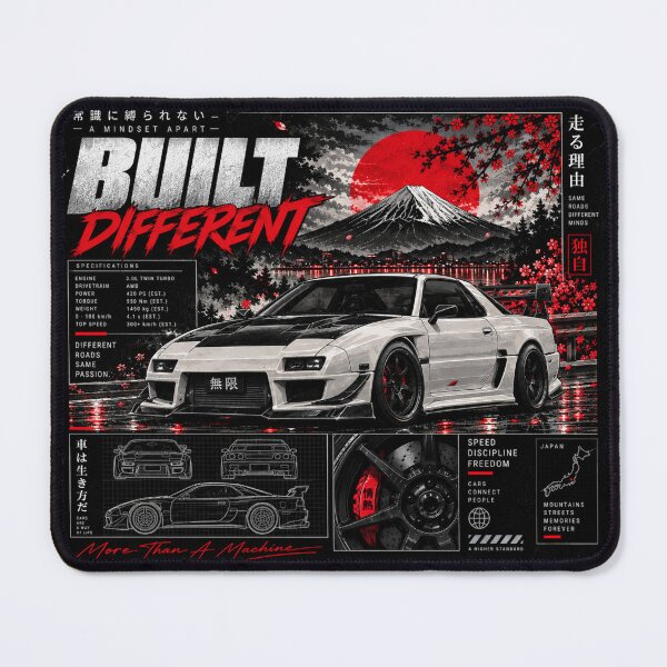 Item preview, Built Different – Japanese Car Culture Retro Automotive Poster designed and sold by MidnightPistons.