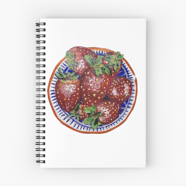 Item preview, Hand Painted Strawberries in a blue and white bowl designed and sold by KateIvesArt.