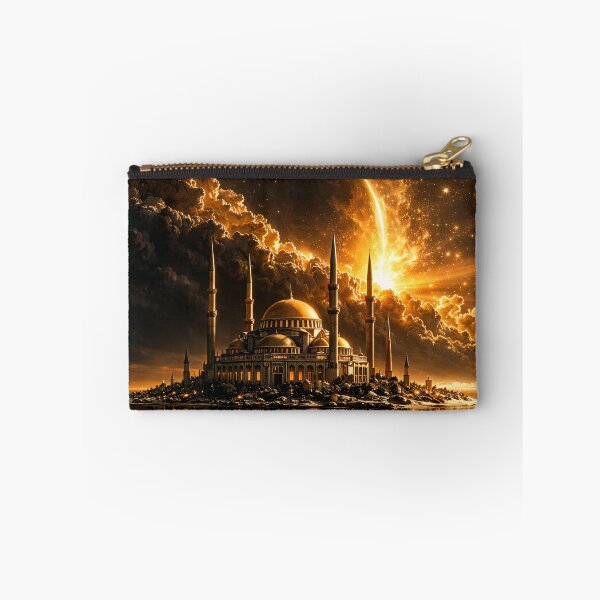 Item preview, Golden Eclipse Mosque – Celestial Islamic Fantasy Architecture Art Print designed and sold by Kaleidoscope Print.