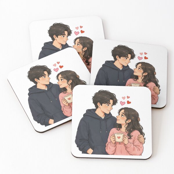 Item preview, Cute Romantic Couple Coffee Sticker designed and sold by Charul2dartist.