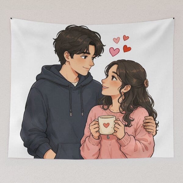 Item preview, Cute Romantic Couple Coffee Sticker designed and sold by Charul2dartist.