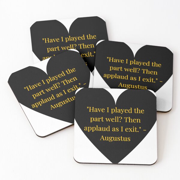 Item preview, Augustus Quote – Gold Text Black Heart designed and sold by TheIconSmith.