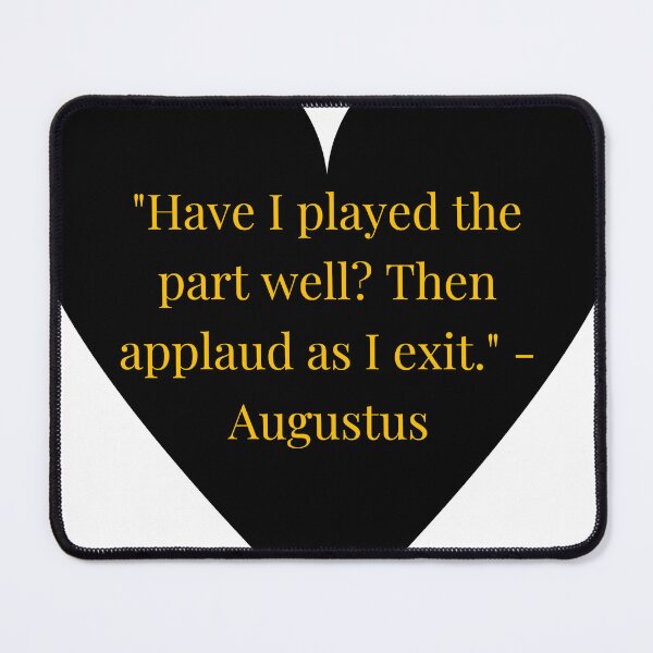 Item preview, Augustus Quote – Gold Text Black Heart designed and sold by TheIconSmith.