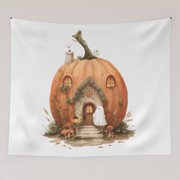Item preview, Ghost Pumpkin House designed and sold by Helenaphotoart.