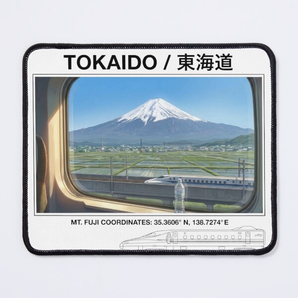Item preview, Tokaido Shinkansen Bullet Train & Mt. Fuji Window View Japanese Aesthetic Streetwear designed and sold by Foldbloom.