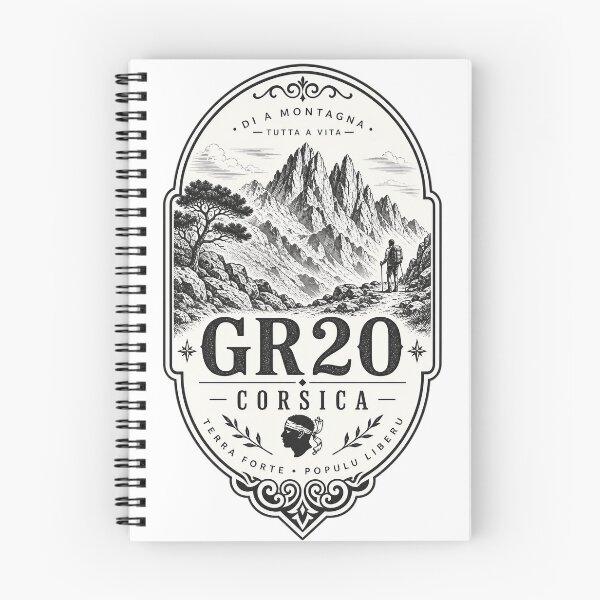 Item preview, GR20 Corsica – Vintage Monochrome Hiking Badge designed and sold by Jandedan.