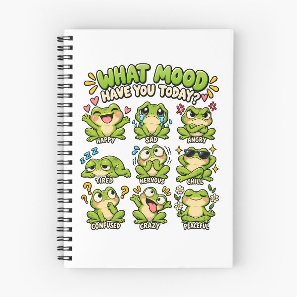Item preview, What Mood Are You Today? Cute Frog Mood Chart designed and sold by InfiniteOrbit.