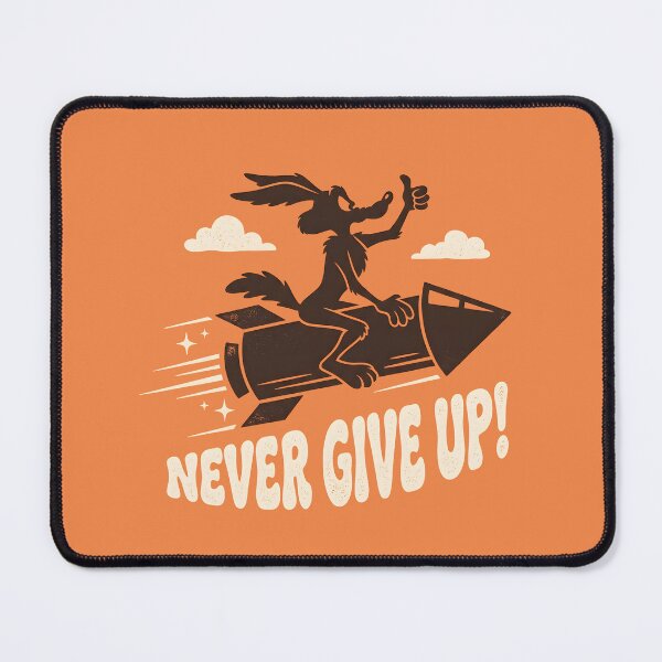 Item preview, Never Give Up Wile E Coyote – Retro Acme Rocket Motivational Tee designed and sold by MikeMoreArt.