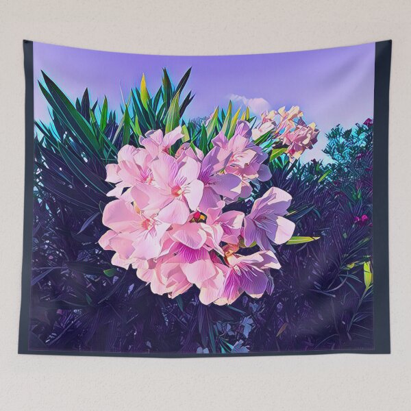 Item preview, Pastel Pink Oleander Flowers Graphic Botanical Art designed and sold by BalkanBloomArt.