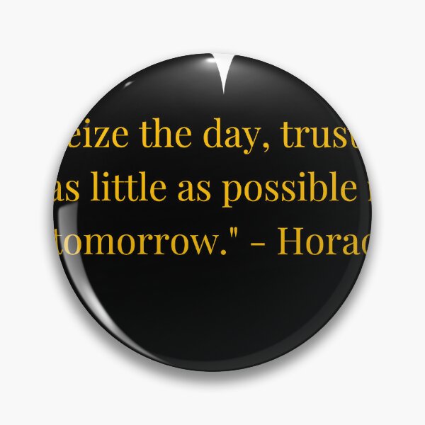 Item preview, Horace Quote – Gold Text Black Heart designed and sold by TheIconSmith.