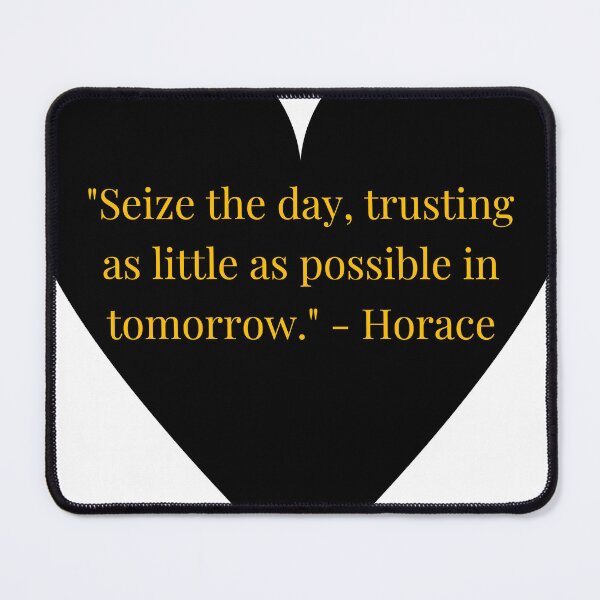 Item preview, Horace Quote – Gold Text Black Heart designed and sold by TheIconSmith.