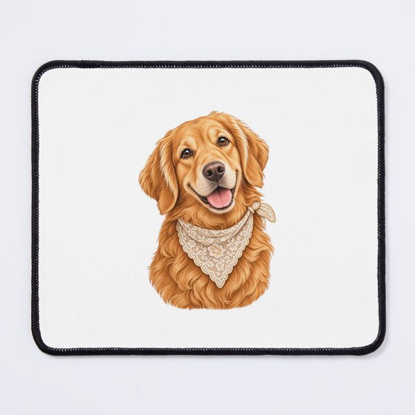 Item preview, Lace Bandana Dog Portrait Elegant Vintage Pet Illustration designed and sold by Rod & Retriever.