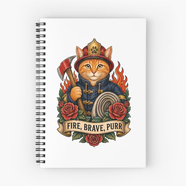 Item preview, Fire Brave Purr Firefighter Cat Art designed and sold by Old's Cool Cat Studio.