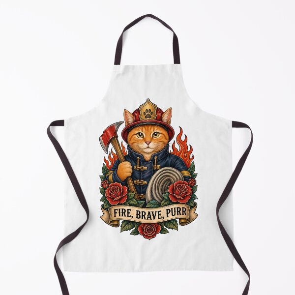 Item preview, Fire Brave Purr Firefighter Cat Art designed and sold by Old's Cool Cat Studio.