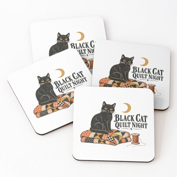 Item preview, Black Cat Quilt Night designed and sold by AMICO77.
