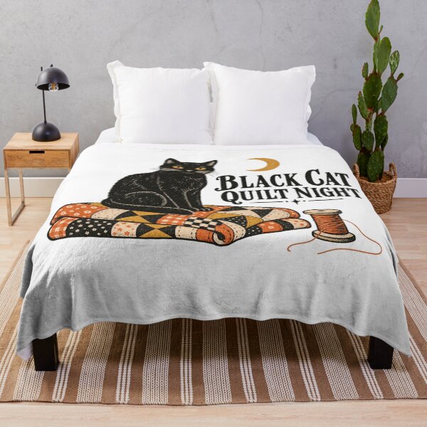 Item preview, Black Cat Quilt Night designed and sold by AMICO77.