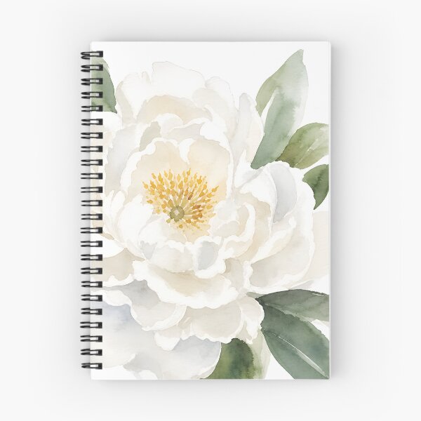 Item preview, White Peony Flower Vintage Floral Watercolor Art HD Store designed and sold by bard-art.