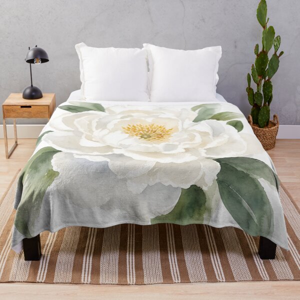 Item preview, White Peony Flower Vintage Floral Watercolor Art HD Store designed and sold by bard-art.