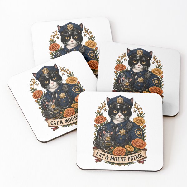Item preview, Cat Mouse Patrol Police Officer Art designed and sold by Old's Cool Cat Studio.