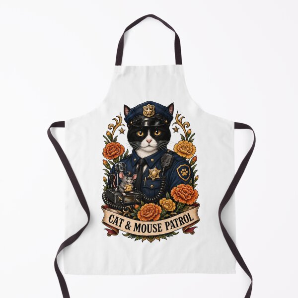 Item preview, Cat Mouse Patrol Police Officer Art designed and sold by Old's Cool Cat Studio.