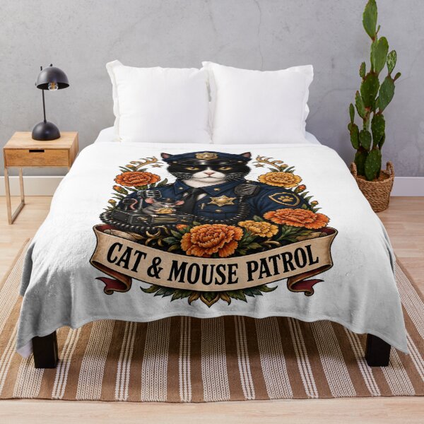 Item preview, Cat Mouse Patrol Police Officer Art designed and sold by Old's Cool Cat Studio.