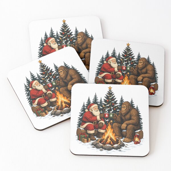 Item preview, Funny Bigfoot Santa Christmas Campfire Holiday Winter designed and sold by gordonbwyashop.