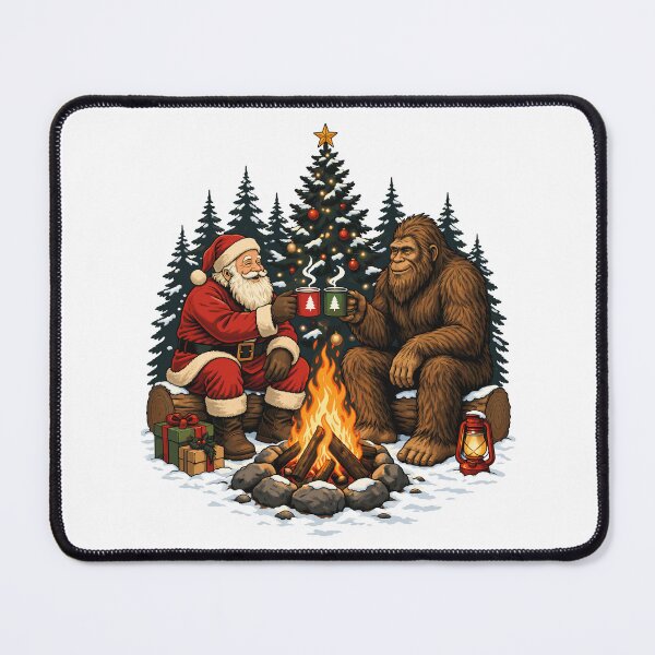Item preview, Funny Bigfoot Santa Christmas Campfire Holiday Winter designed and sold by gordonbwyashop.