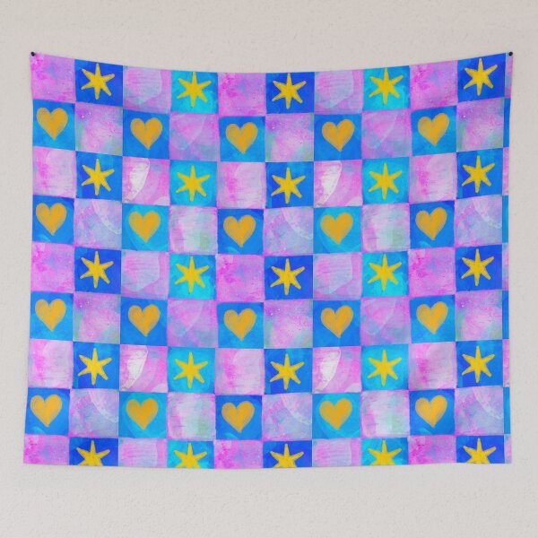 Item preview, Pink & Blue Repeating Grid Pattern designed and sold by Clover Crow.