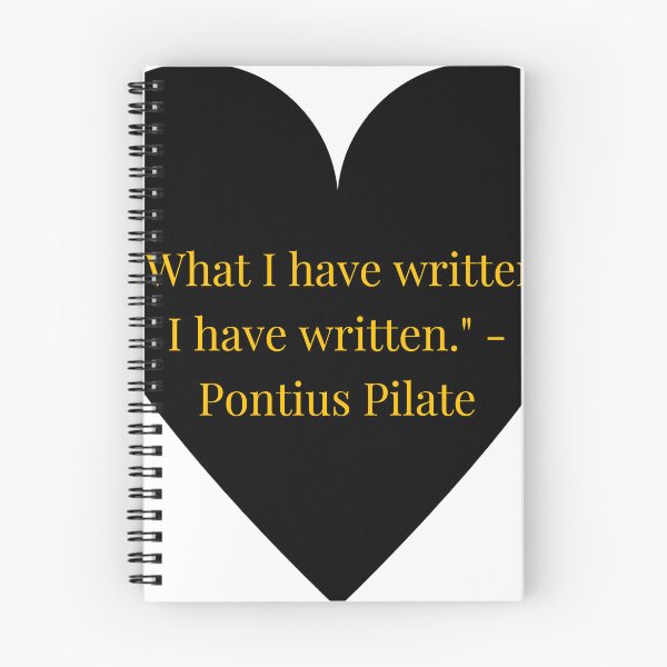 Item preview, Pontius Pilate Quote – Gold Text Black Heart designed and sold by TheIconSmith.