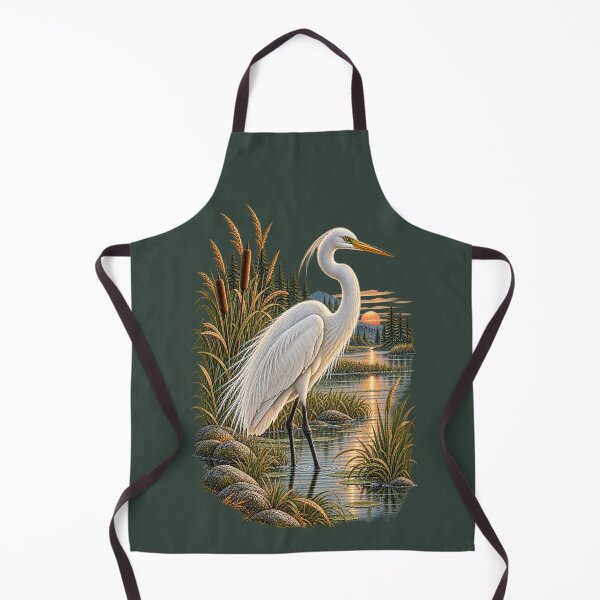 Item preview, Great Egret Marsh Sunset Vintage Wildlife designed and sold by BROHLine Studio.